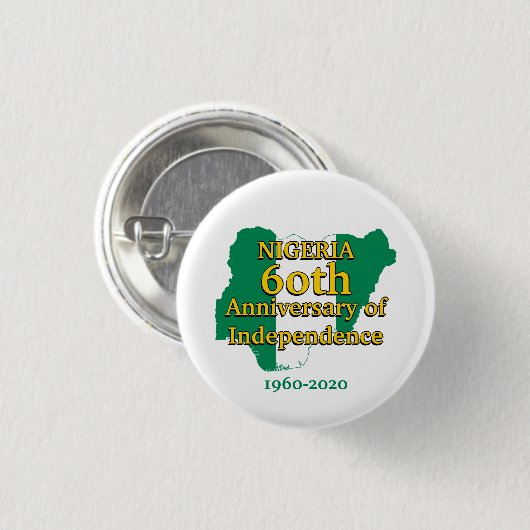 NIGERIA 60e Jubileum Onafhankelijkheid Ronde Button 3,2 Cm (Voorkant /achterkant)