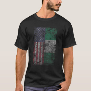 Nigeria America Flag Funny Travler Roots Gift Idee T-shirt