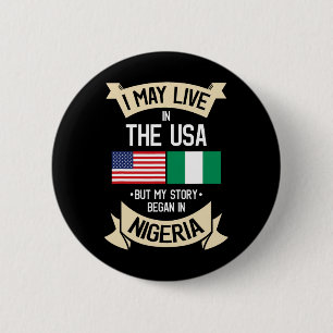 Nigeria Amerikaanse Vlag Usa Nigeriaanse Wortels C Ronde Button 5,7 Cm