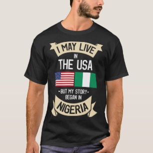 Nigeria Amerikaanse Vlag VS Nigeriaanse Roots Cade T-shirt