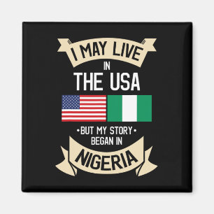 Nigeria Amerikaanse Vlag VS Nigeriaanse wortels ca Magneet