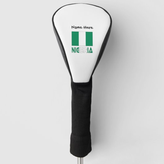 Nigeria and Nigerian Flag with Your Name Golfheadcover (Voorkant)