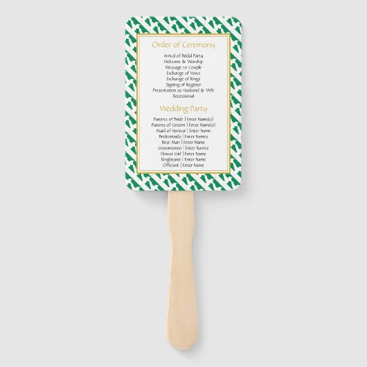 NIGERIA Christelijk huwelijksprogramma op maat Handwaaier (Achterkant)