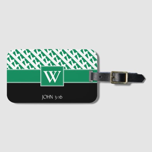 NIGERIA Christelijk John 3:16 Monogram Naija Bagagelabel (Voorkant (horizontaal))