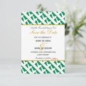 NIGERIA Christelijke Bruiloft Viering Save The Date (Staand voorkant)