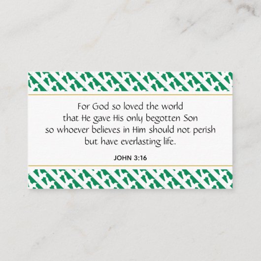 NIGERIA Christelijke Schrift Johannes 3:16 Visitekaartje (Achterkant)