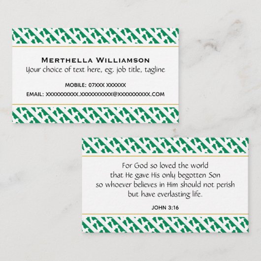 NIGERIA Christelijke Schrift Johannes 3:16 Visitekaartje (Voorkant / Achterkant)