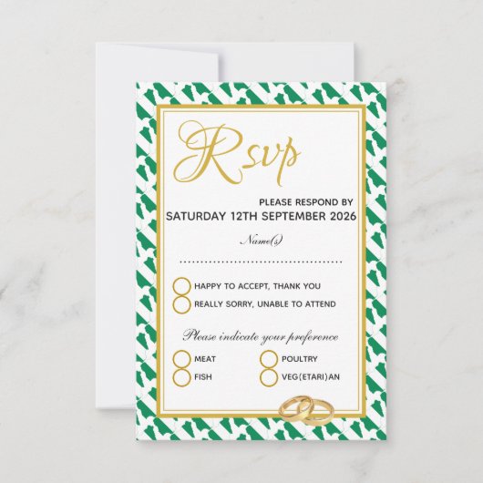 NIGERIA Christelijke Schrift Naija Wedding RSVP Kaartje (Voorkant)
