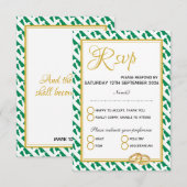 NIGERIA Christelijke Schrift Naija Wedding RSVP Kaartje (Voorkant / Achterkant)