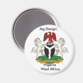 Nigeria_coa, Nigeria West-Afrika, Mg Design Magneet (Voorkant / Achterkant)