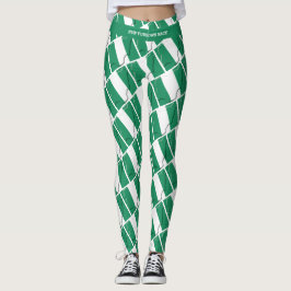 NIGERIA Custom Text RUN YOUR OWN RACE Flag Leggings