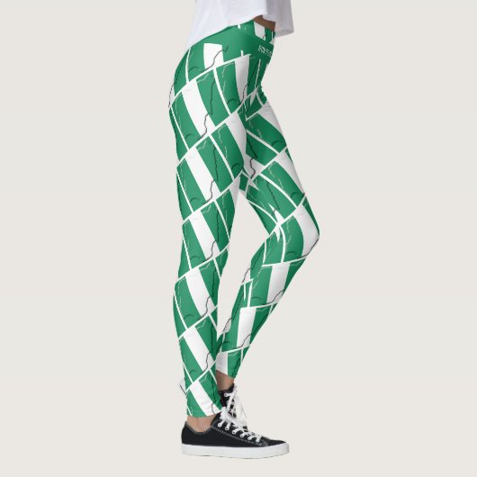NIGERIA Custom Text RUN YOUR OWN RACE Flag Leggings (Rechts)