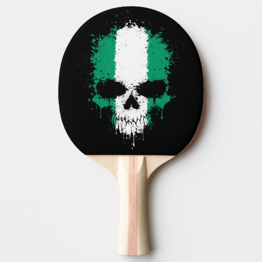 Nigeria Drijvende Splatter Skull Tafeltennisbatje (Voorkant)