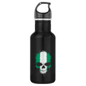 Nigeria Drijvende Splatter Skull Waterfles (Voorkant)