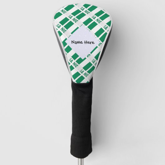 Nigeria en Nigeriaanse vlag gepersonaliseerd Golfheadcover (Voorkant)