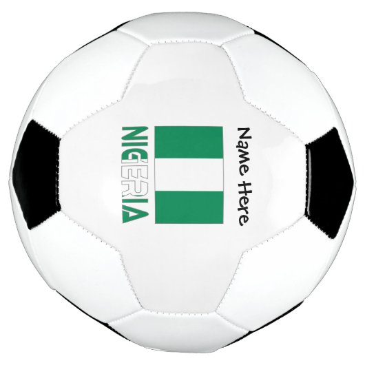 Nigeria en Nigeriaanse vlag met Jouw naam Voetbal (Gedraaid)