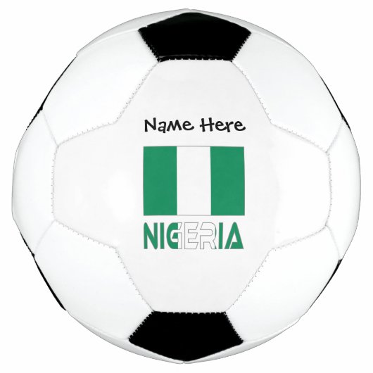 Nigeria en Nigeriaanse vlag met Jouw naam Voetbal (Voorkant)