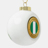 Nigeria Flag Badge Keramische Bal Ornament (Links)