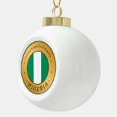 Nigeria Flag Badge Keramische Bal Ornament (Rechts)