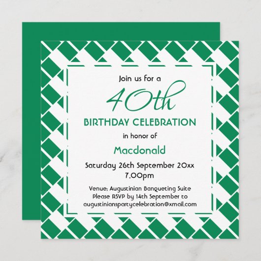 NIGERIA FLAG Custom 40th Birthday Party Nigerian Kaart (Voorkant / Achterkant)