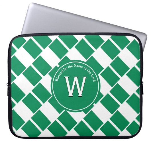 NIGERIA FLAG Gepersonaliseerd Monogram Nigerian Laptop Sleeve (Voorkant)