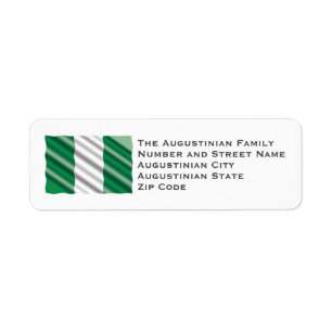 NIGERIA FLAG Gepersonaliseerd Return Address Etiket
