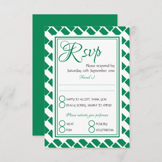 NIGERIA FLAG Gepersonaliseerd Scripts Stylish Wedd RSVP Kaartje (Voorkant / Achterkant)