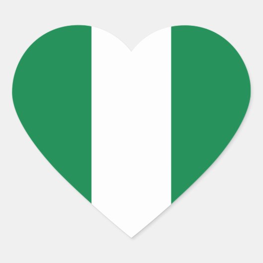 Nigeria Flag Heart Sticker (Voorkant)