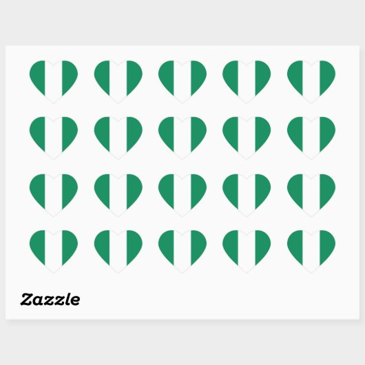 Nigeria Flag Heart Sticker (Vel)