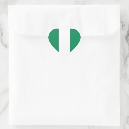 Nigeria Flag Heart Sticker (Tas)