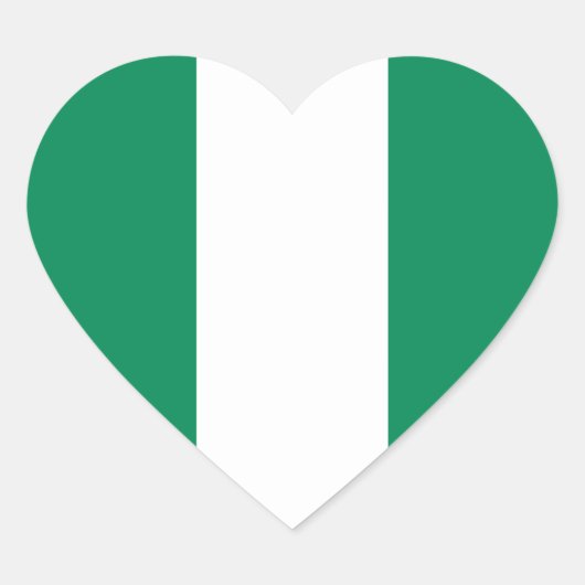 Nigeria Flag Heart Sticker (Voorkant)