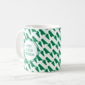 NIGERIA Flag Patriotic Custom Monogram GOD BLESS Koffiemok (Voorkant links)
