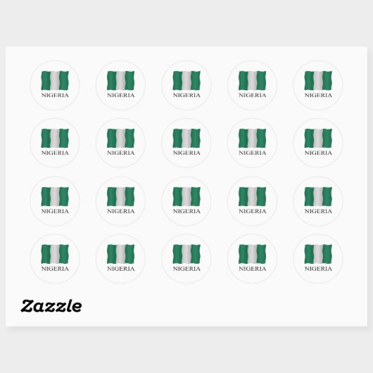 Nigeria flag ronde sticker (Vel)