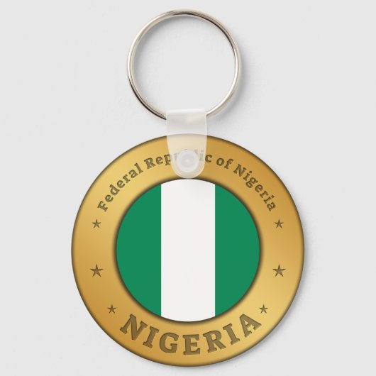 Nigeria Flag Sleutelhanger (Voorkant)