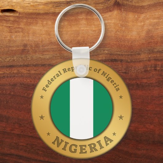 Nigeria Flag Sleutelhanger (Voorkant)