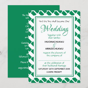 NIGERIA FLAG Stylish Gepersonaliseerd Nigerian Wed Kaart