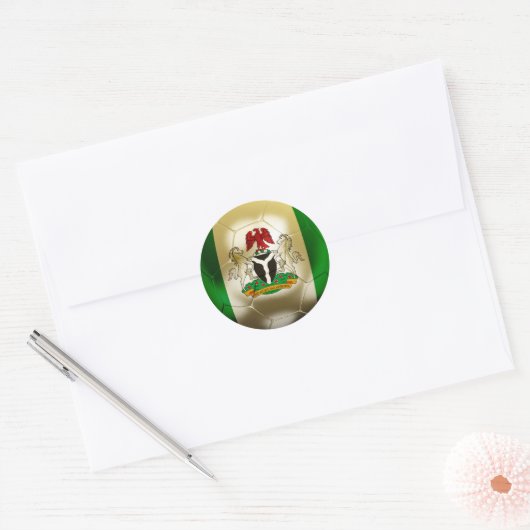 Nigeria Football Ronde Sticker (Envelop)