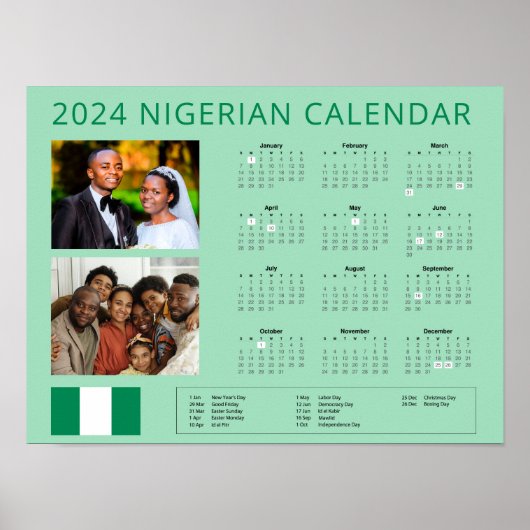 Nigeria | Foto invoegen 2024 Nigeriaanse viering Poster (Voorkant)
