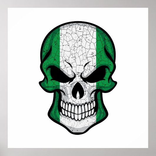 Nigeria glimlachende schedelvlag poster (Voorkant)