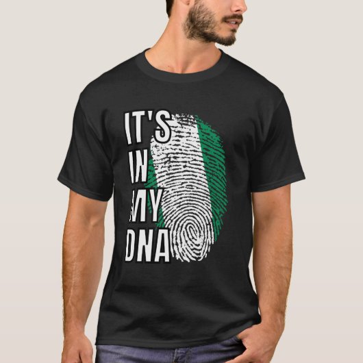 Nigeria Het zit in mijn DNA-vingerafdruk T-shirt (Voorkant)
