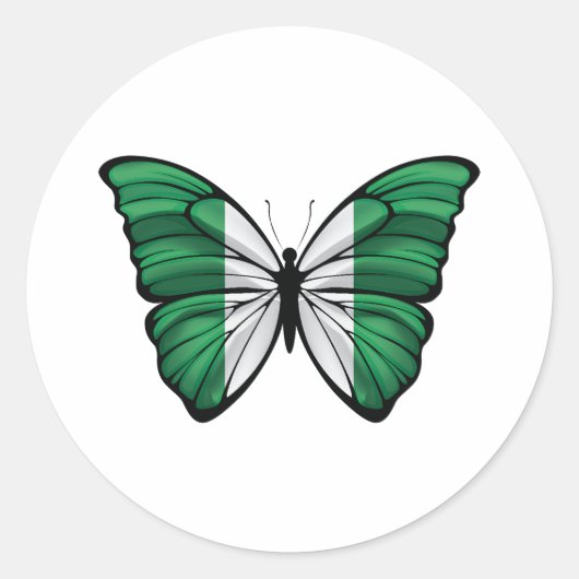 Nigeria Hypolimnas vlinder Ronde Sticker (Voorkant)