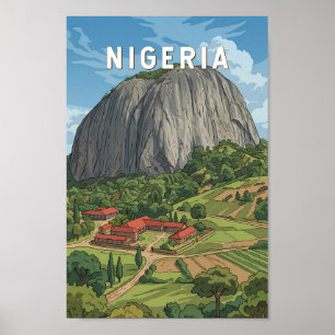 Nigeria Illustratie Reis Kunst Vintage Poster