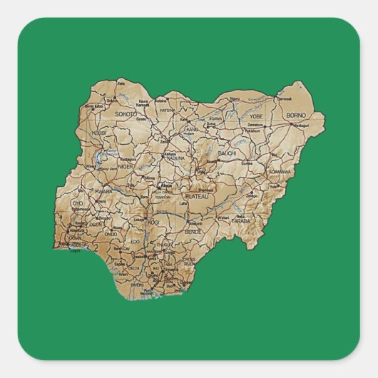 Nigeria Kaart Sticker (Voorkant)