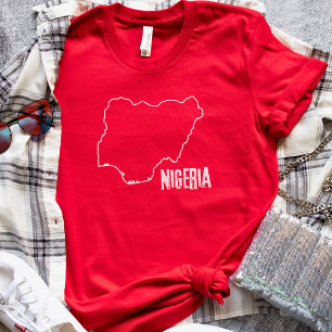 Nigeria Landkaart Lijn Nigeriaanse grens T-shirt