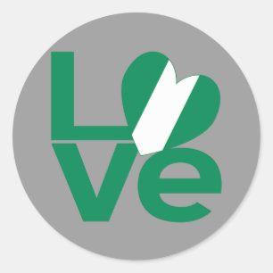 Nigeria LIEFDE Groen Ronde Sticker