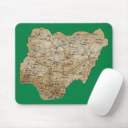 Nigeria Map Mousepad Muismat (Met muis)