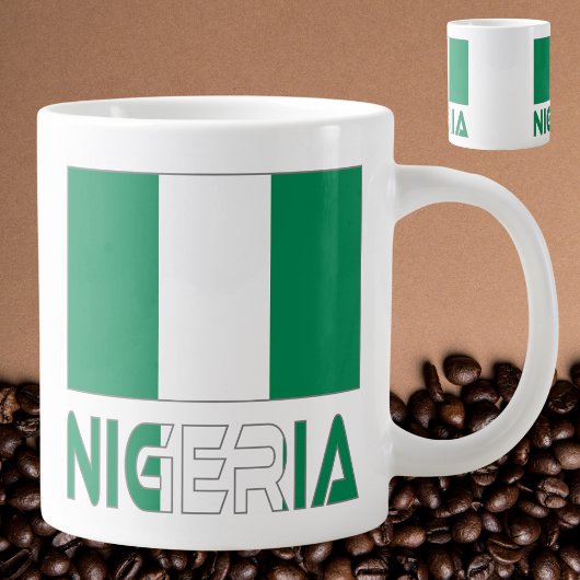 Nigeria met de Nigeriaanse vlag Grote Koffiekop