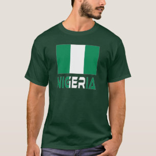 Nigeria met de Nigeriaanse vlag T-shirt