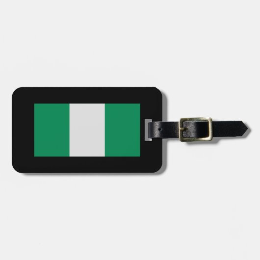 Nigeria met Nigeriaanse vlag (West-Afrika) Bagagelabel (Voorkant horizontaal)
