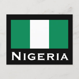 Nigeria met Nigeriaanse vlag (West-Afrika) Briefkaart